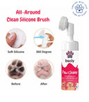 Bscly Paw Cleaner - 120ml | Waterless Foot Scrubber Foam with Strawberry, Calendula for Dogs & Cats