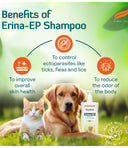 Himalaya Erina-EP Shampoo for Dogs & Cats - 200 ml | Anti-Tick & Flea Care with Neem & Eucalyptus