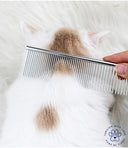 Nunbell Rounded Teeth Stainless Steel Flat Comb for Dogs & Cats