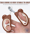 Qpets Cat Nail Cutter Bear Design – Stainless Steel Safety Clipper for Cats, Small Dogs, Birds & Small Pets